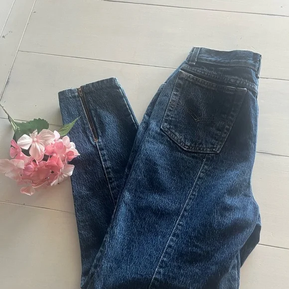 Vintage Levi’s Women’s Acid Wash Back Seam Back Zippers High Rise Tapered Sz 13 - Picture 5 of 8